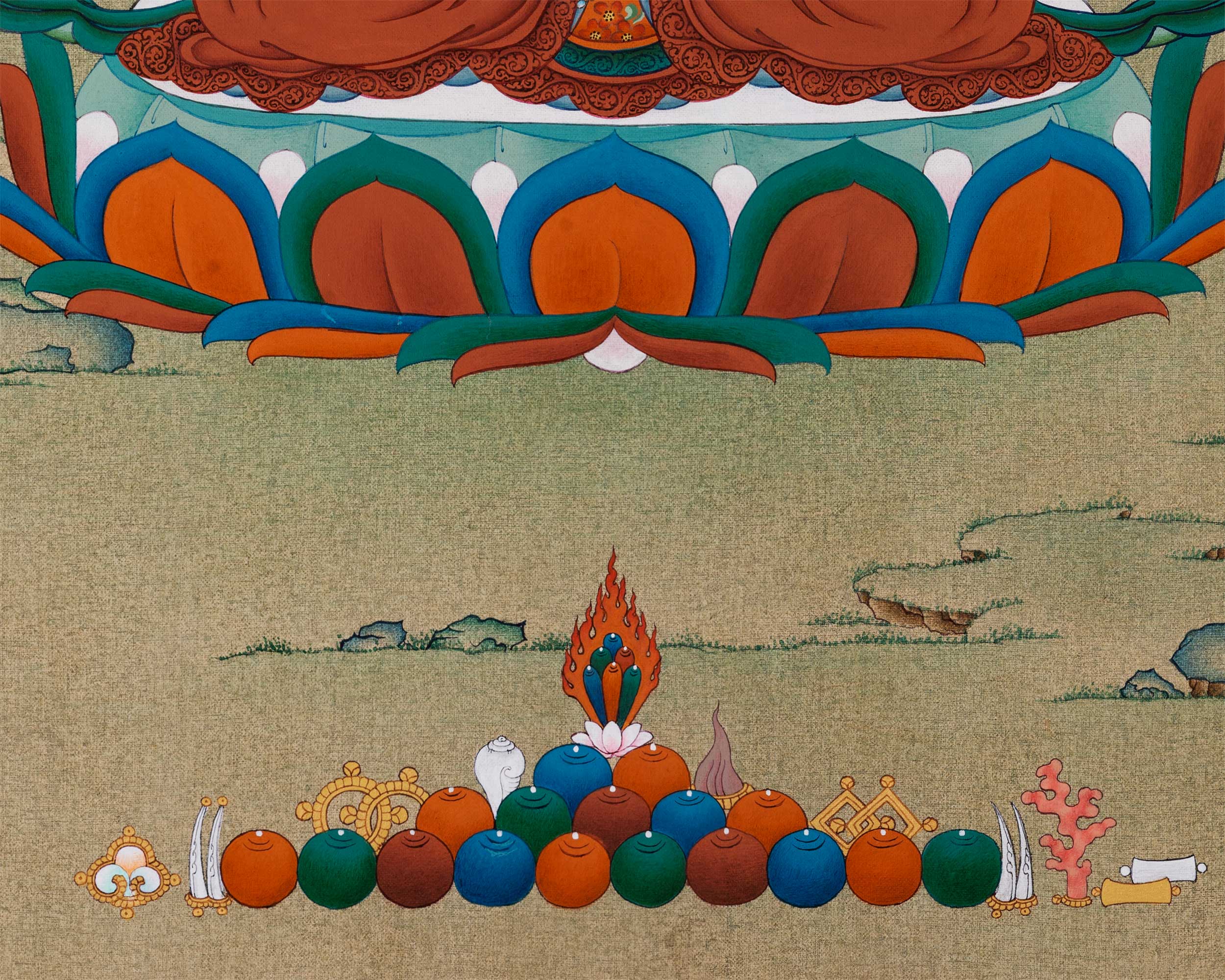Avalokiteshvara Buddha Thangka | Hand-Painted Buddhist Deity Painting