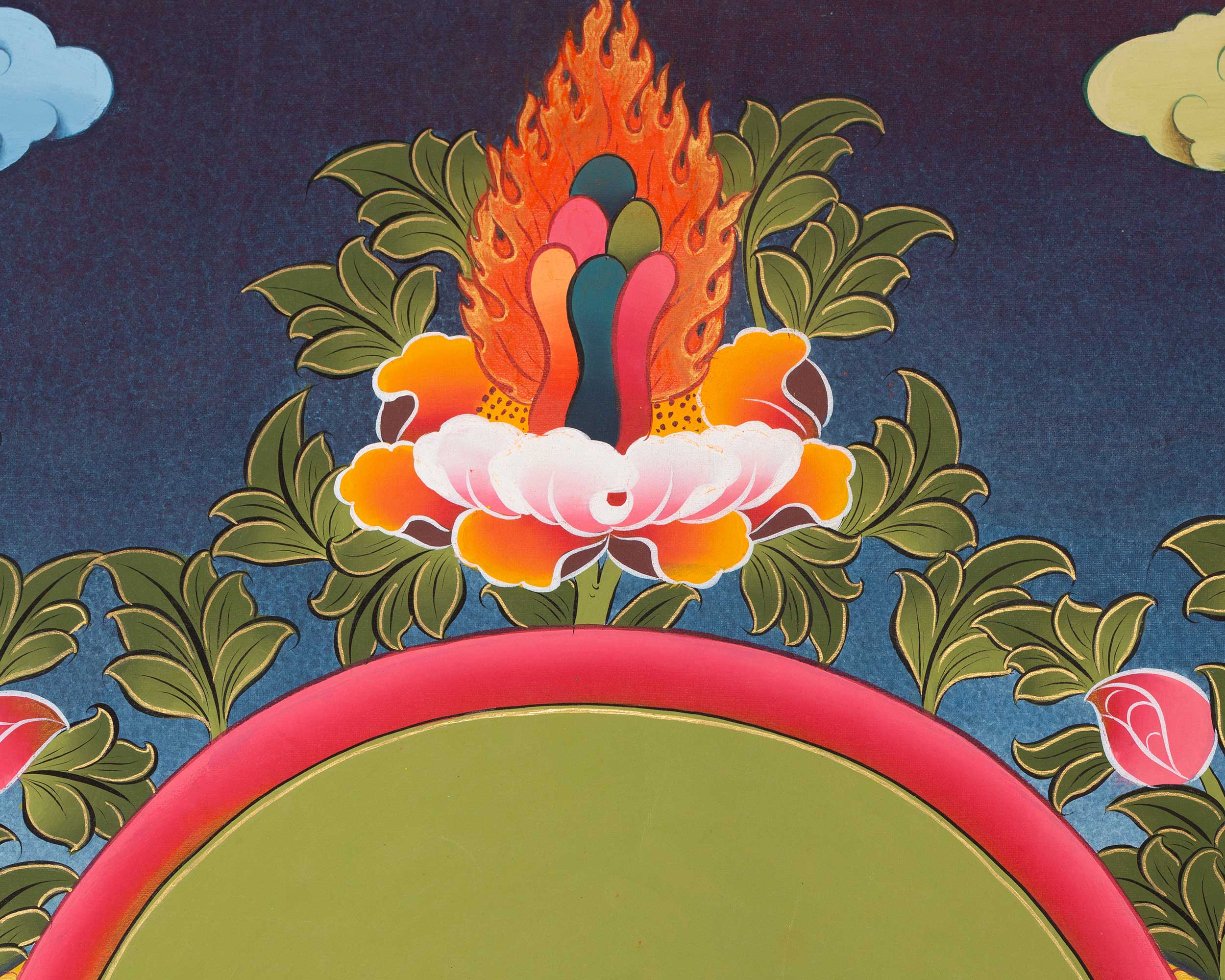Big Shakyamuni Buddha Tibetan Thangka | Buddhist Wall Decor