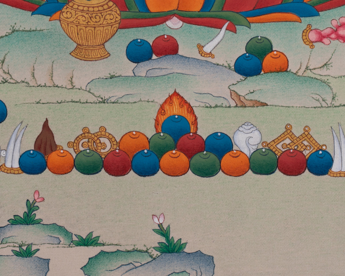 Buddhist Dzambhala Thangka | Sacred Art of Wealth, Generosity, and Abundance