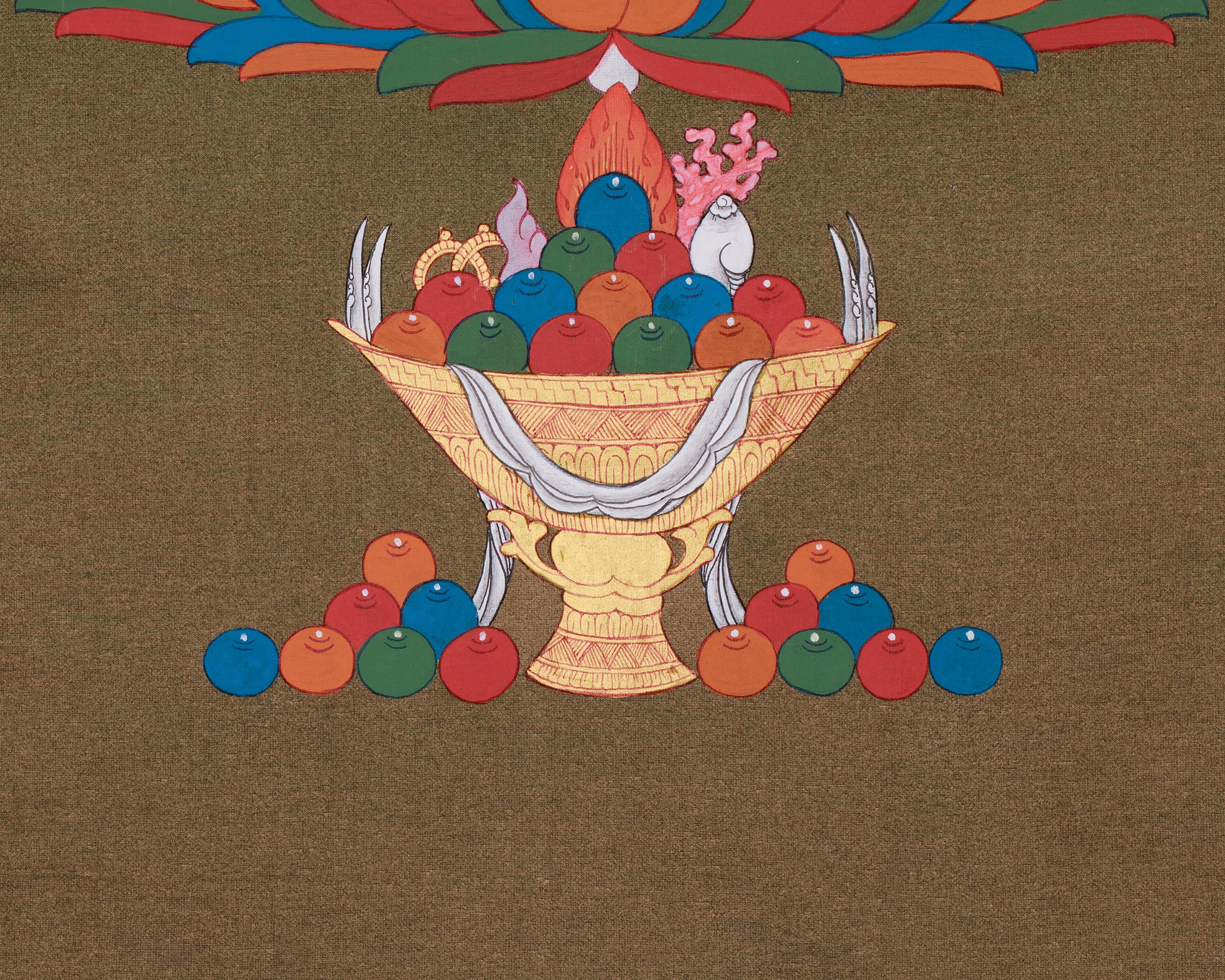 Traditional White Tara, Healing Goddess | Female Bodhisattva | 24K Gold, Acrylic Colors