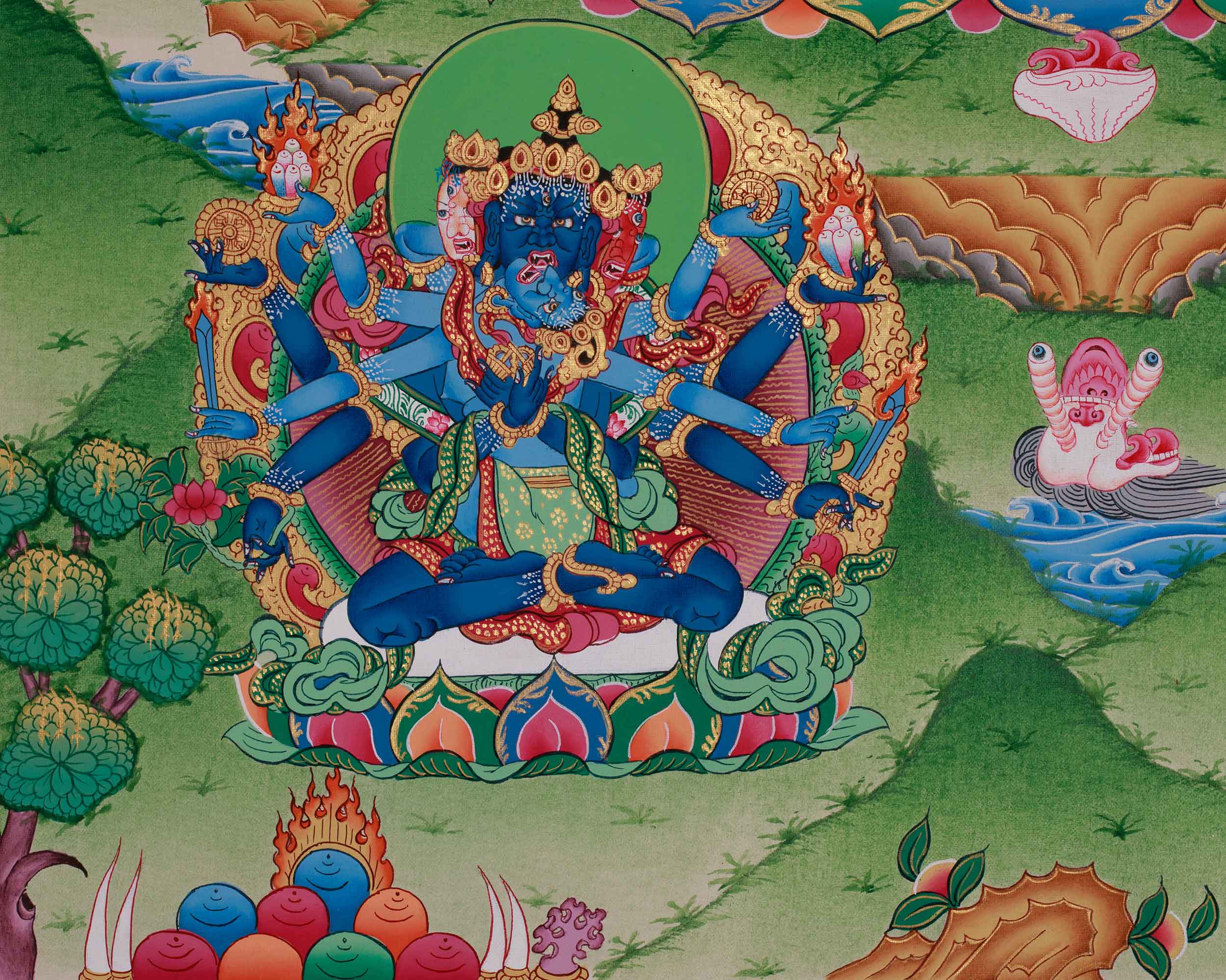 Handmade Yamantaka Painting | Symbolizing the Destruction of Ignorance and Protection