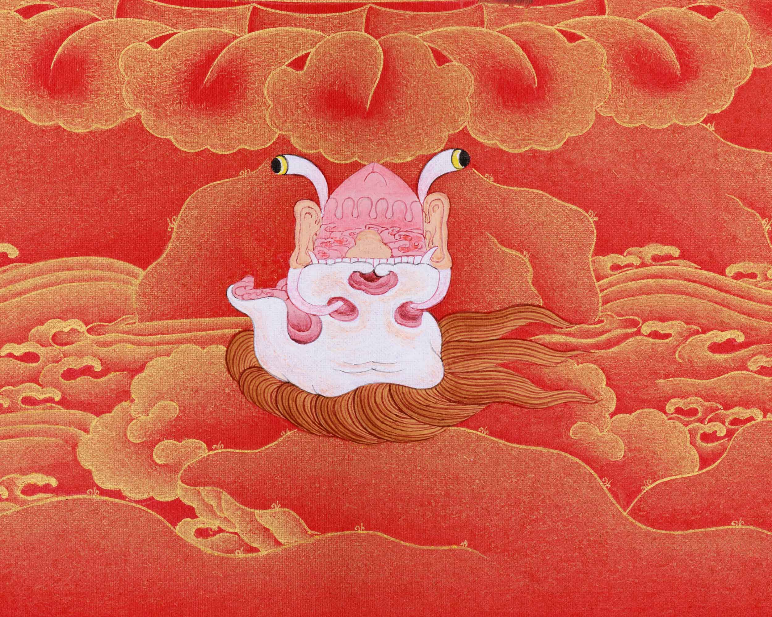 Traditional Vajrabarahi Thangka in Red and Gold | Vajrayana Art