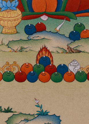 Powerful Wealth Deity, Jambhala | Thangka Painting for Prosperity