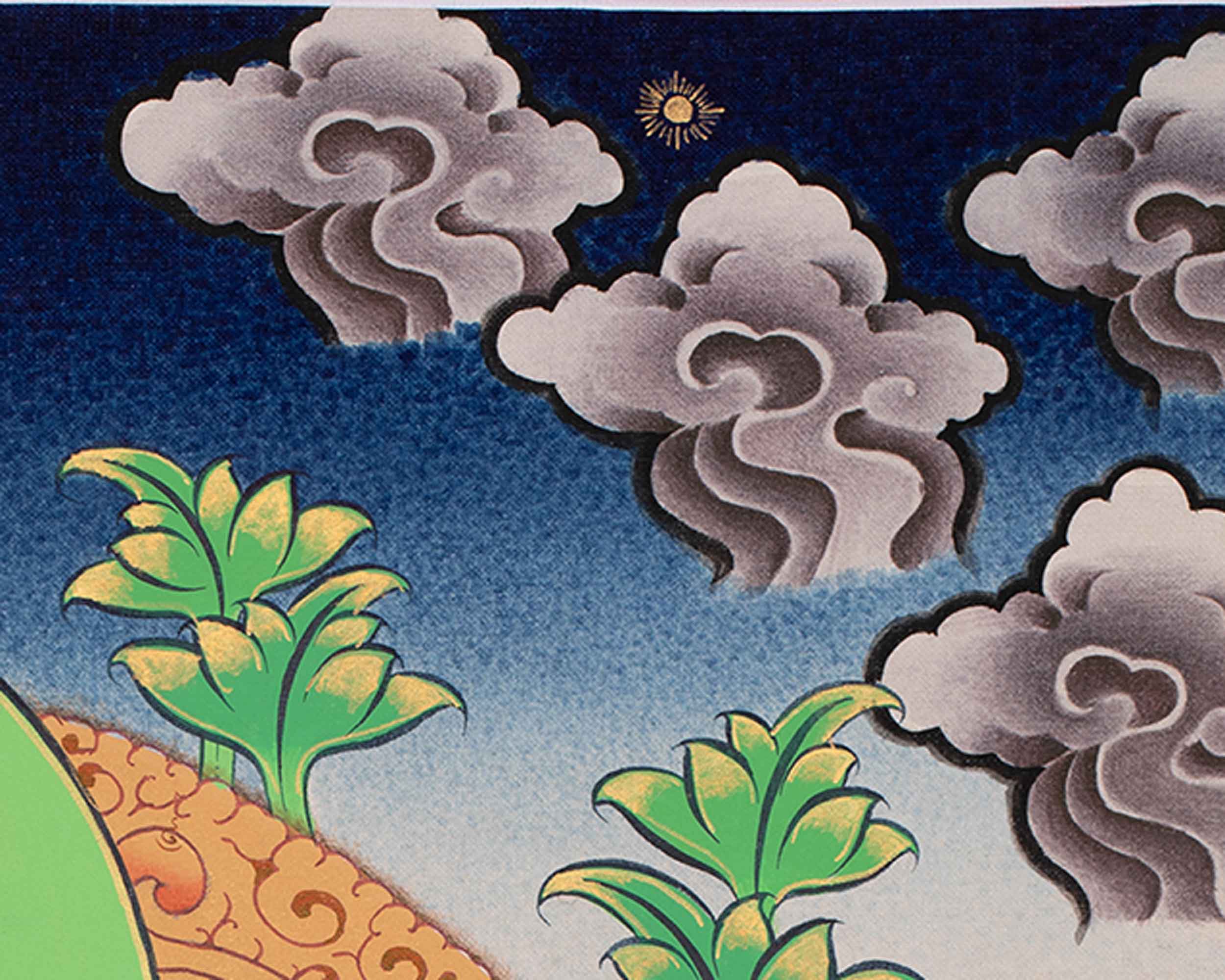 The Buddha Of Infinite Light Thangka | Amitabha Buddha Artwork | Journey to Pure Land