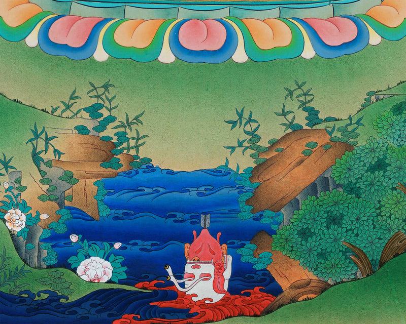 Vajrakilaya Thangka, Tibetan Thangka Painting, High Quality Giclee Canvas Print, Digital Print