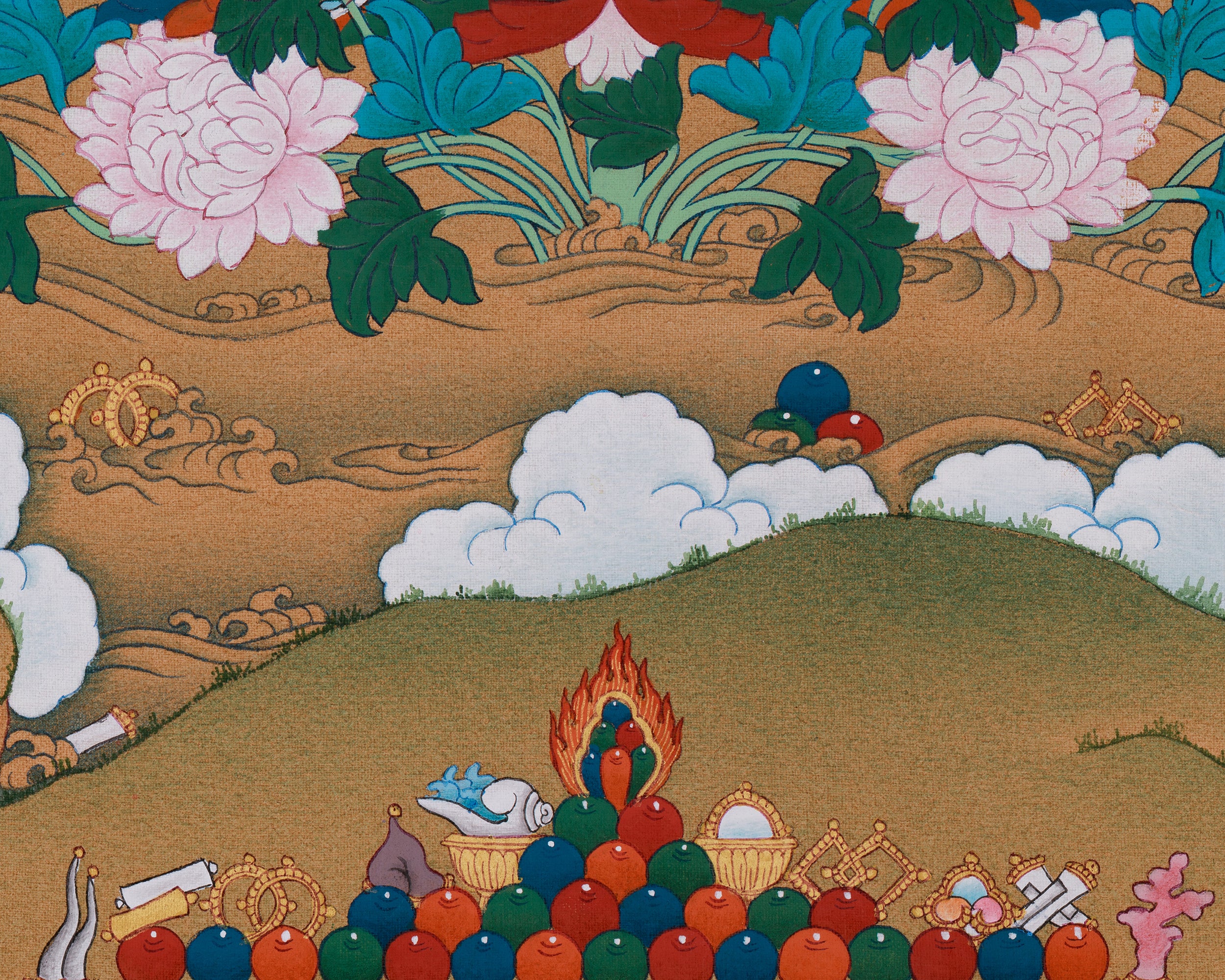Handmade Spiritual Teacher Guru Rinpoche Thangka | Tantric Guide & Protector of the Dharma