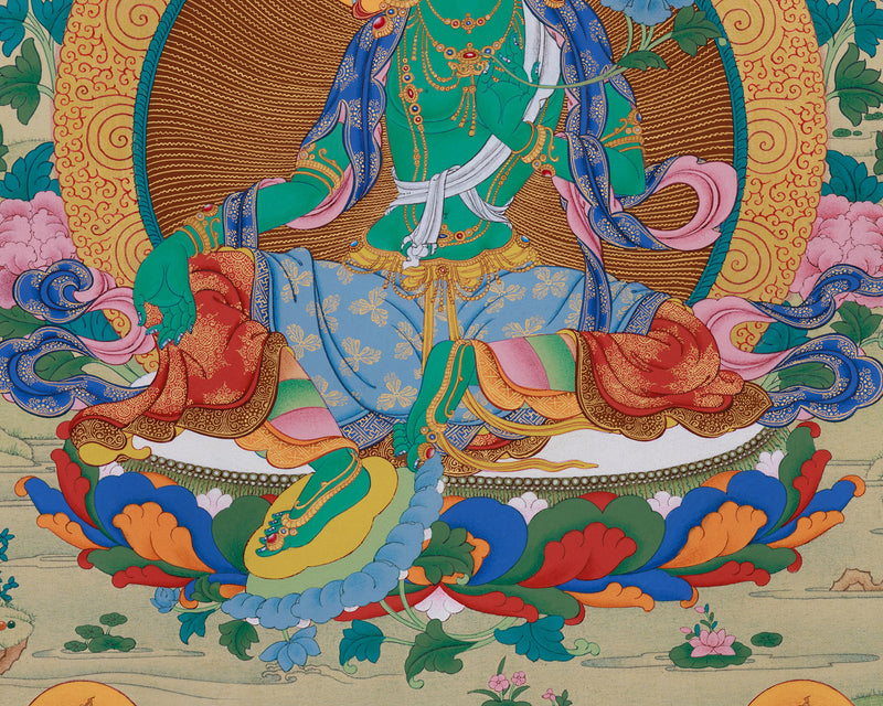 Twenty-One Tara Thangka of Surya Gupta Tradition | Hand-Painted Artwork