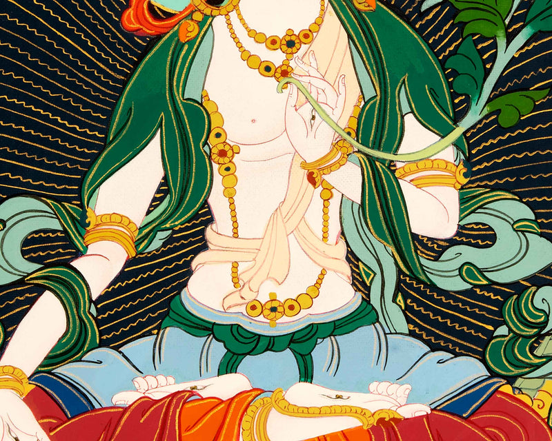 Embrace Inner Peace With White Tara | Discover Peace and Healing Through Thangka Art