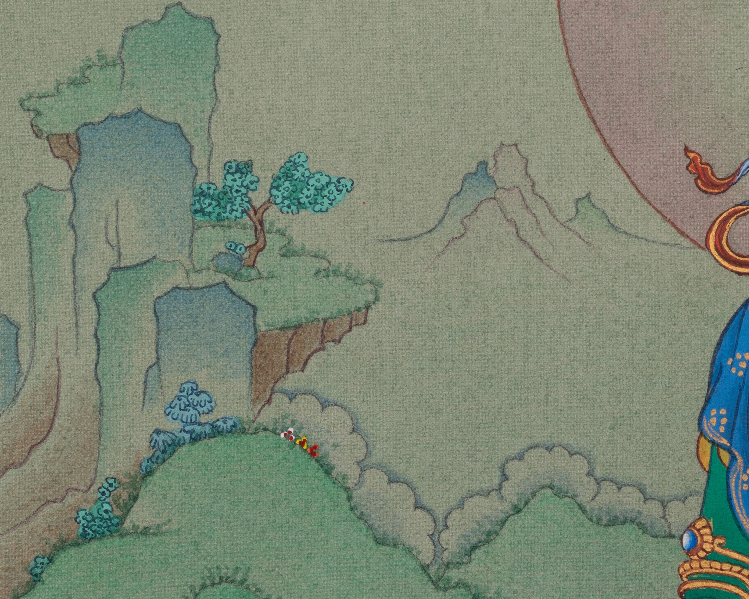 Swift Compassion Deity Green Tara Thangka | Tibetan Buddhist Artwork | Shyama Tara