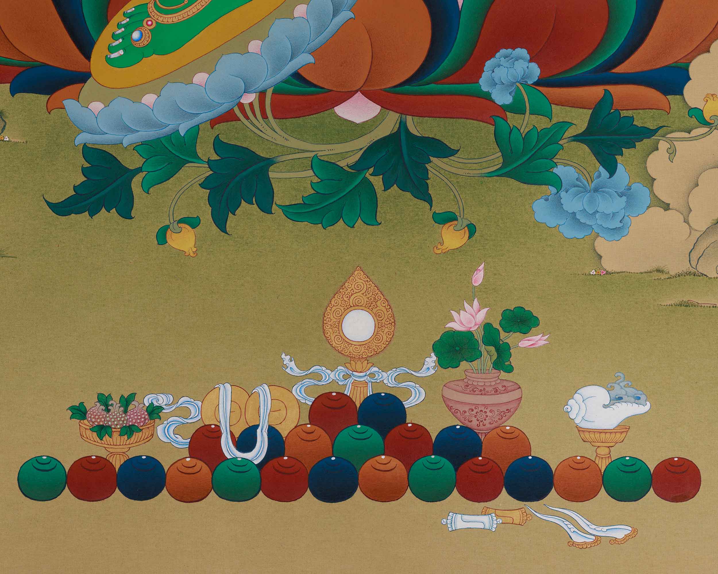 Savior Goddess Green Tara Thangka | Divine Artwork of the Compassionate Protector