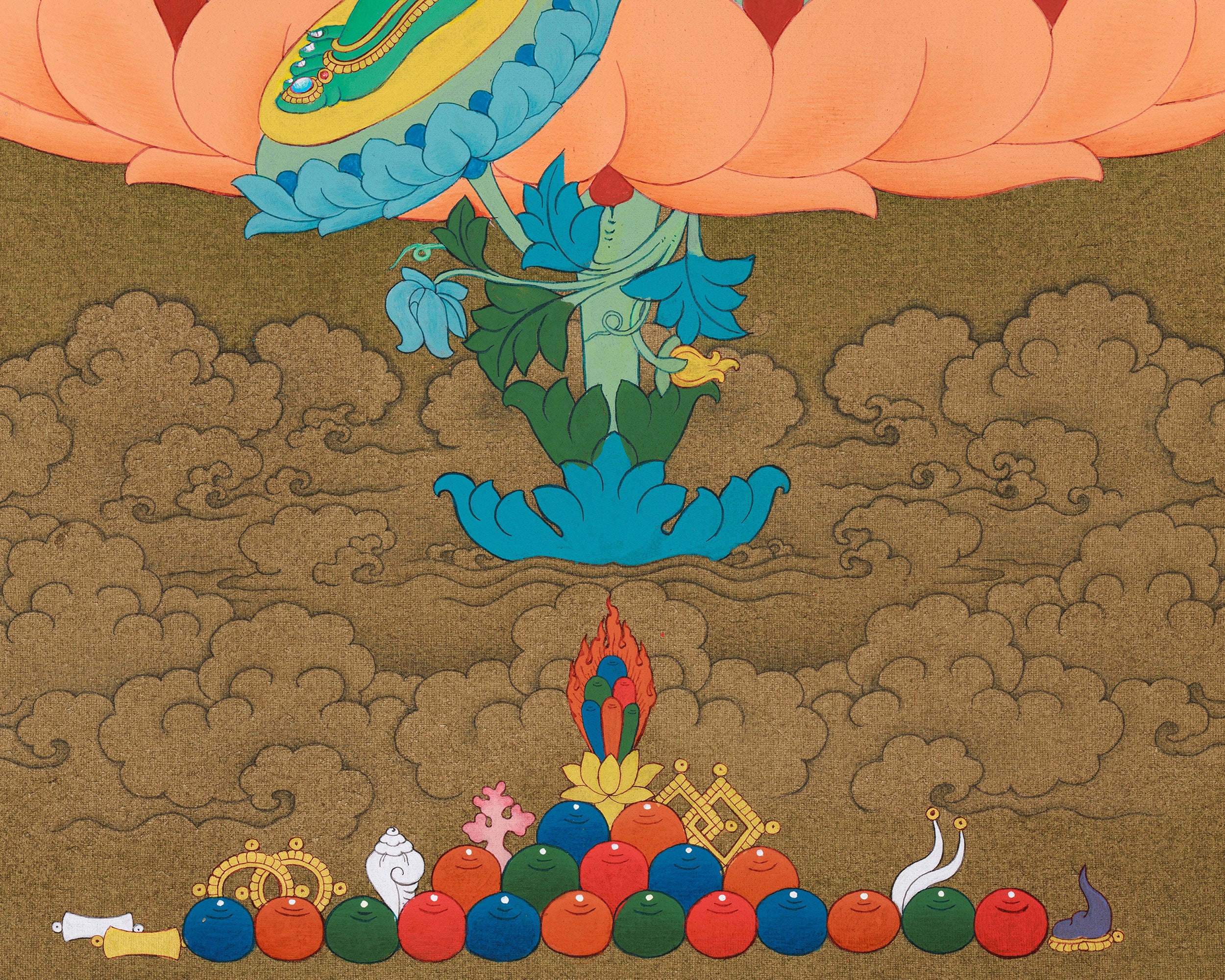 Tara Buddha Thangka | Hand-Painted Green Tara Artwork