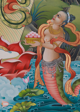 Standing Goddess Green Tara Canvas Print | Tibetan Bodhisattva of Compassion
