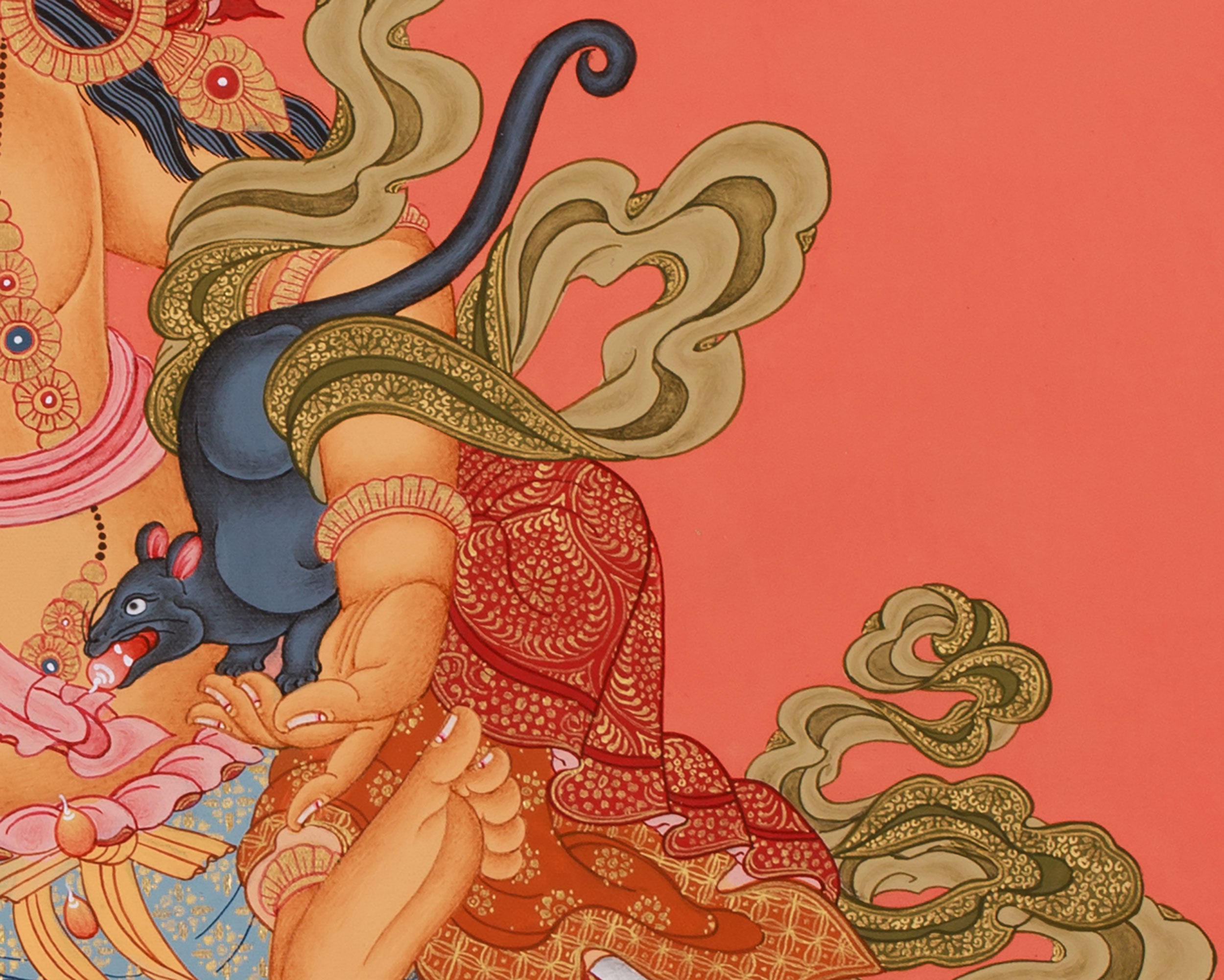 Wealth Deity Namtoshe Thangka | Buddhist Artwork for Abundance and Spiritual Balance