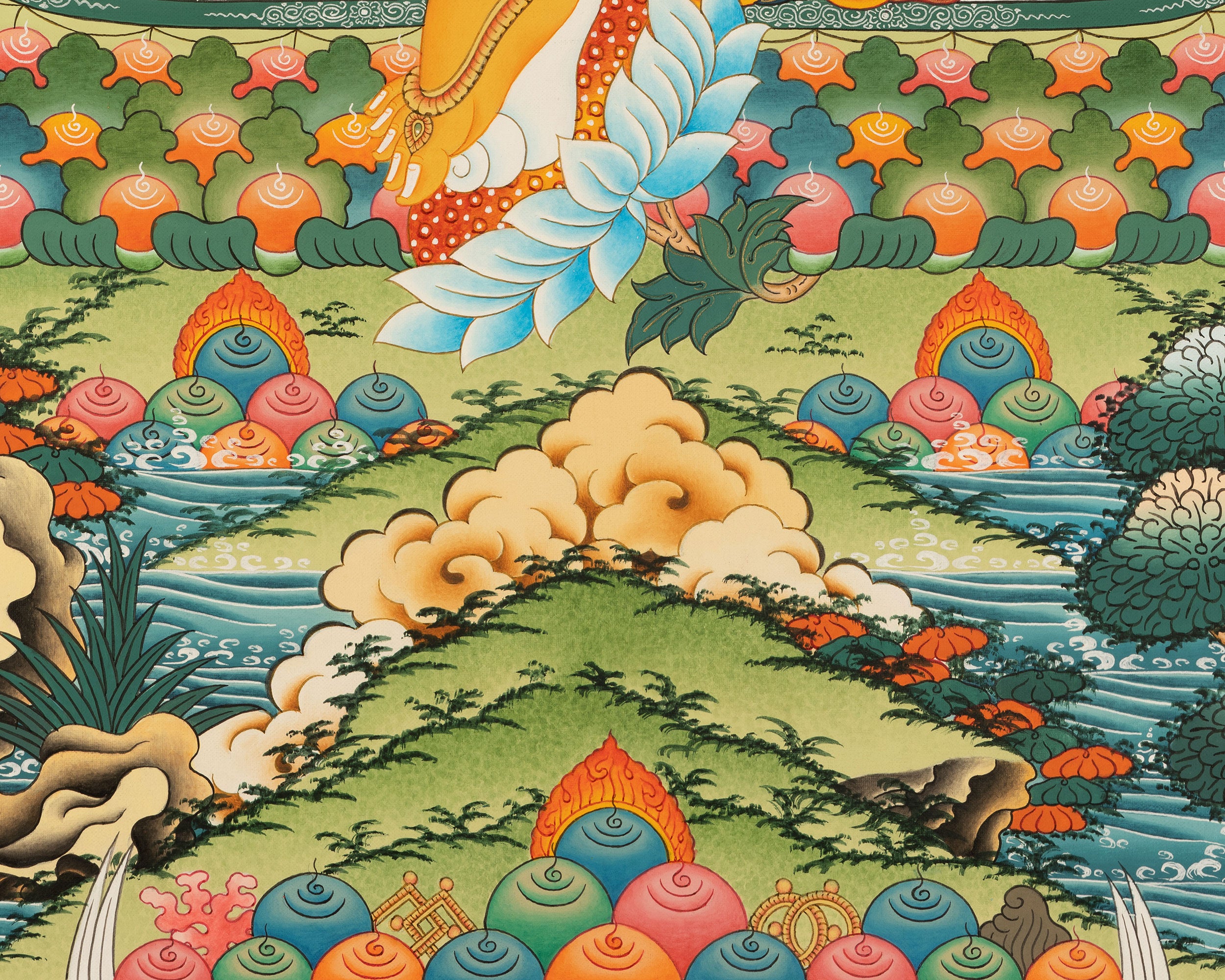 Yellow Dzambhala Artwork | Sacred Symbol of Wealth & Blessings