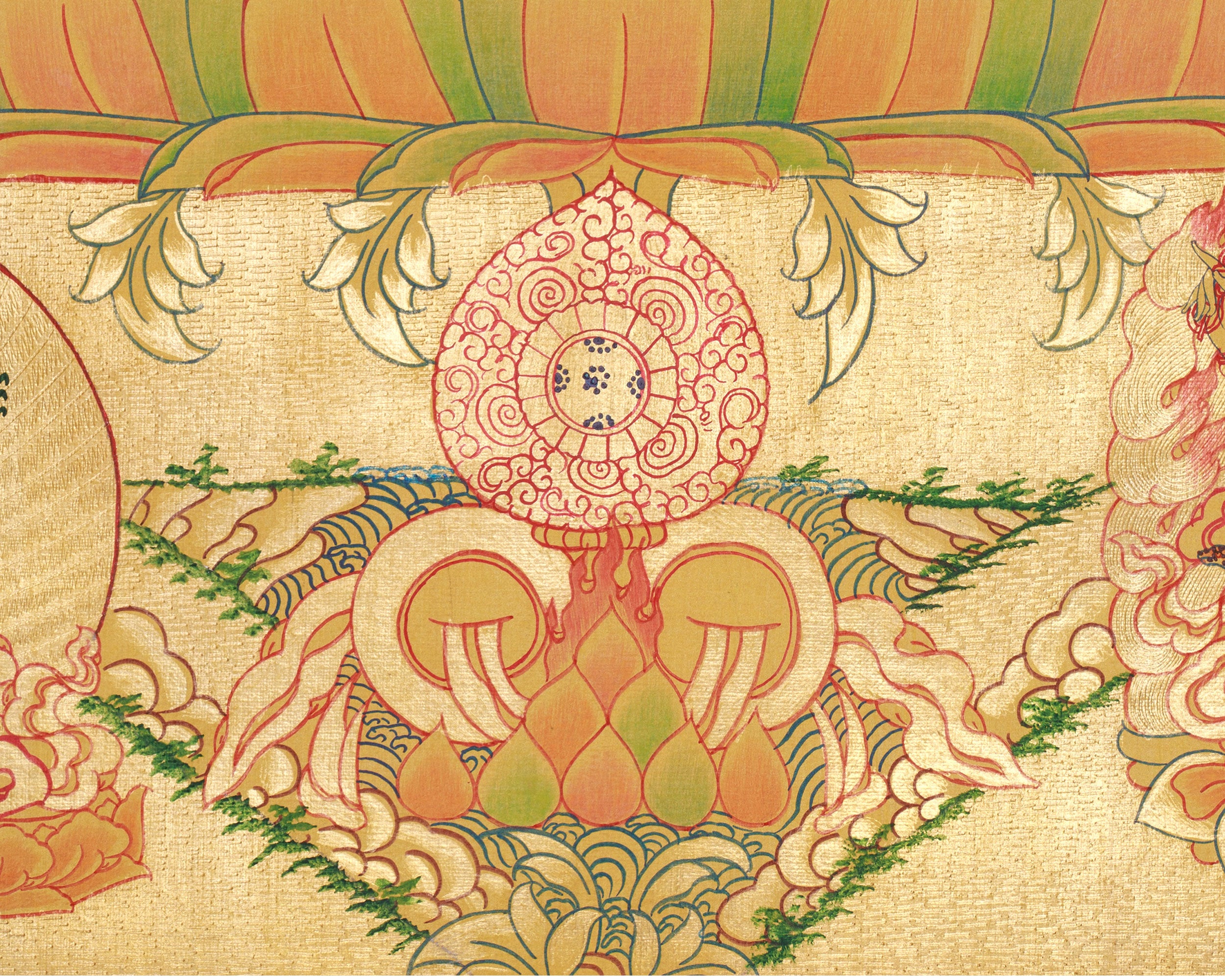 Chenrezig With Five Dhyani Buddha | Featuring Manjushri and Vajrapani