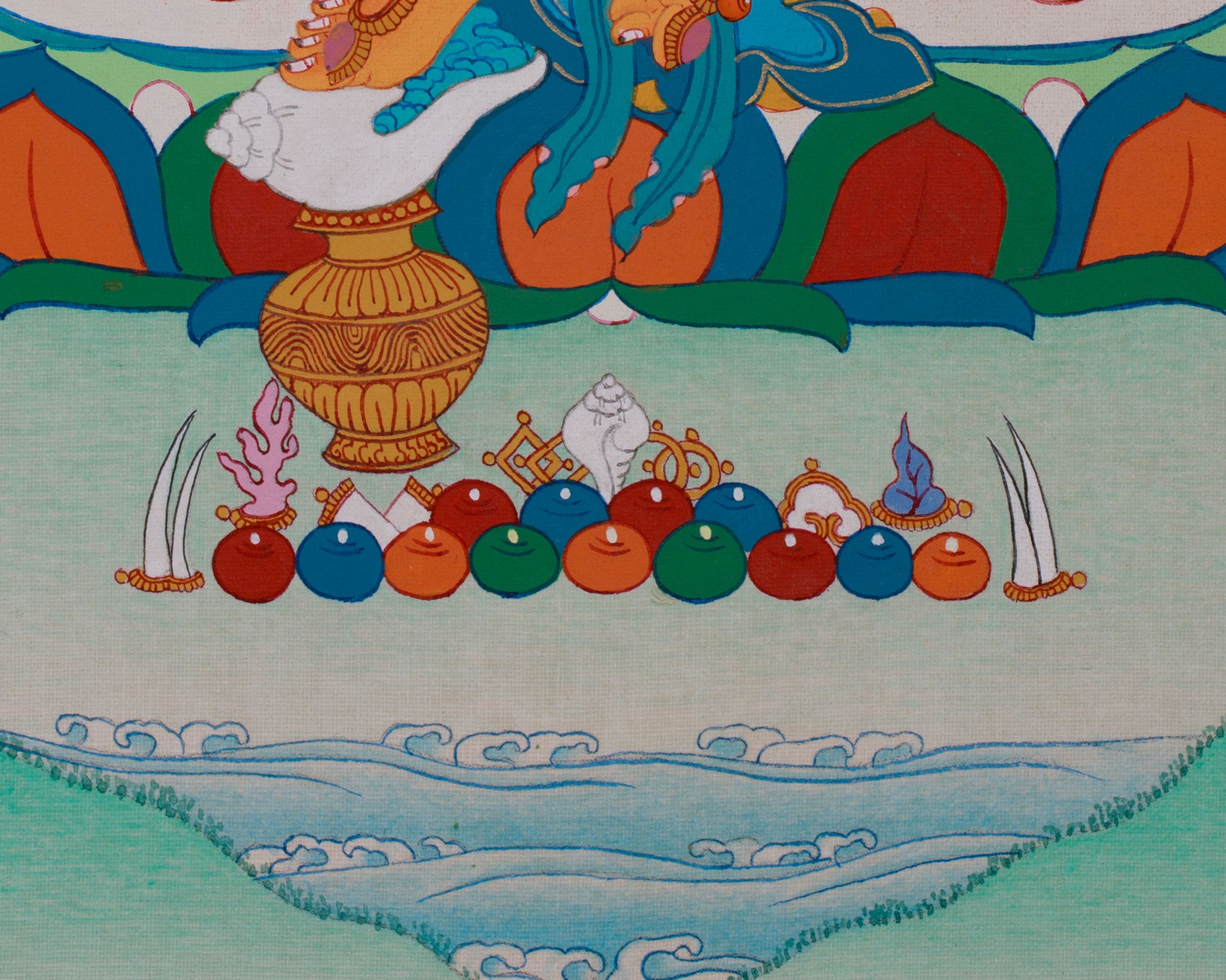 The God of Wealth, Dzambhala Thangka | Buddhist Deity of Prosperity