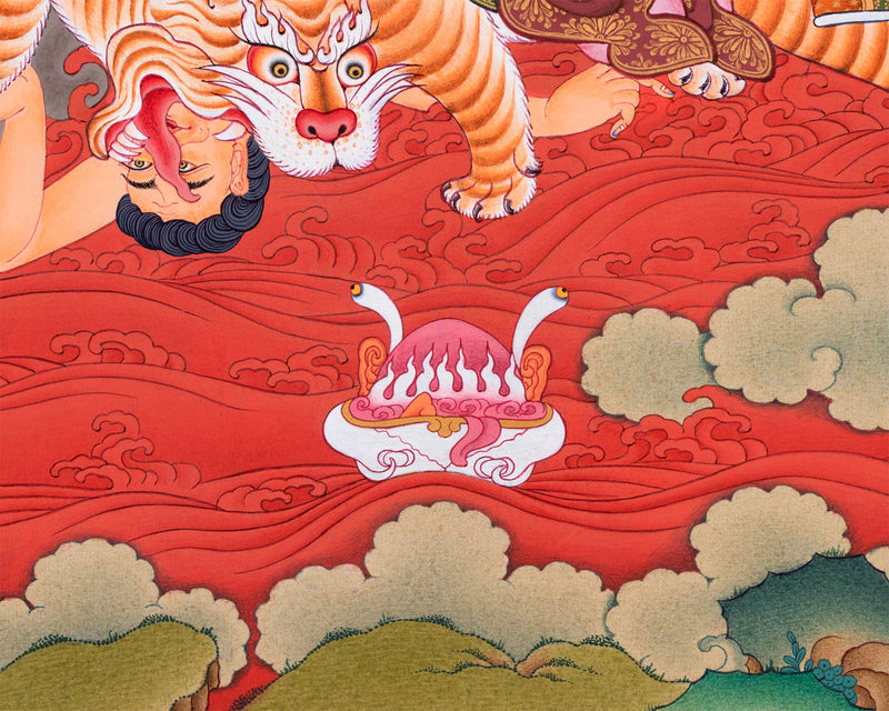 Dorje Drollo Thangka Print | The Thunderbolt Guardian | Digital Print Of Wrathful Compassion