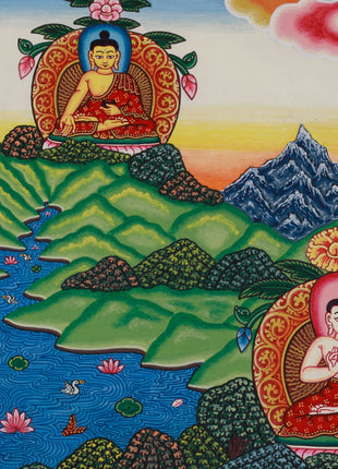 Goddess Saraswati Thangka | Sacred Art for Knowledge and Meditation
