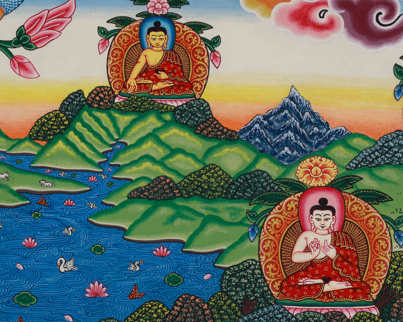 Goddess Saraswati Thangka | Sacred Art for Knowledge and Meditation