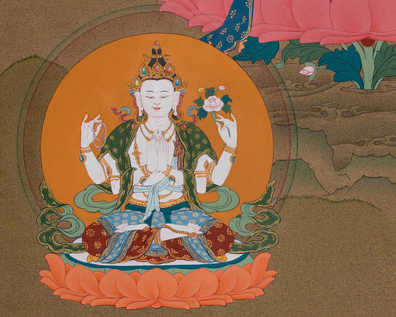 The Three Enlightened Bodhisattvas | Manjushri, Avalokiteshvara & Vajrapani