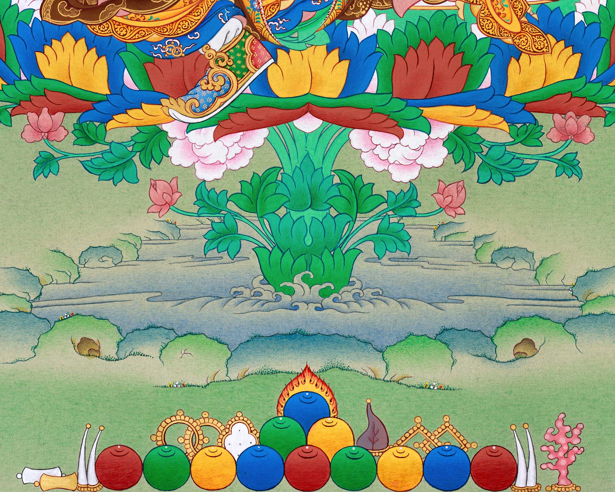 A Sacred Padmasambhava Thangka| Tibet's Natural Stone Pigments | BROCADE