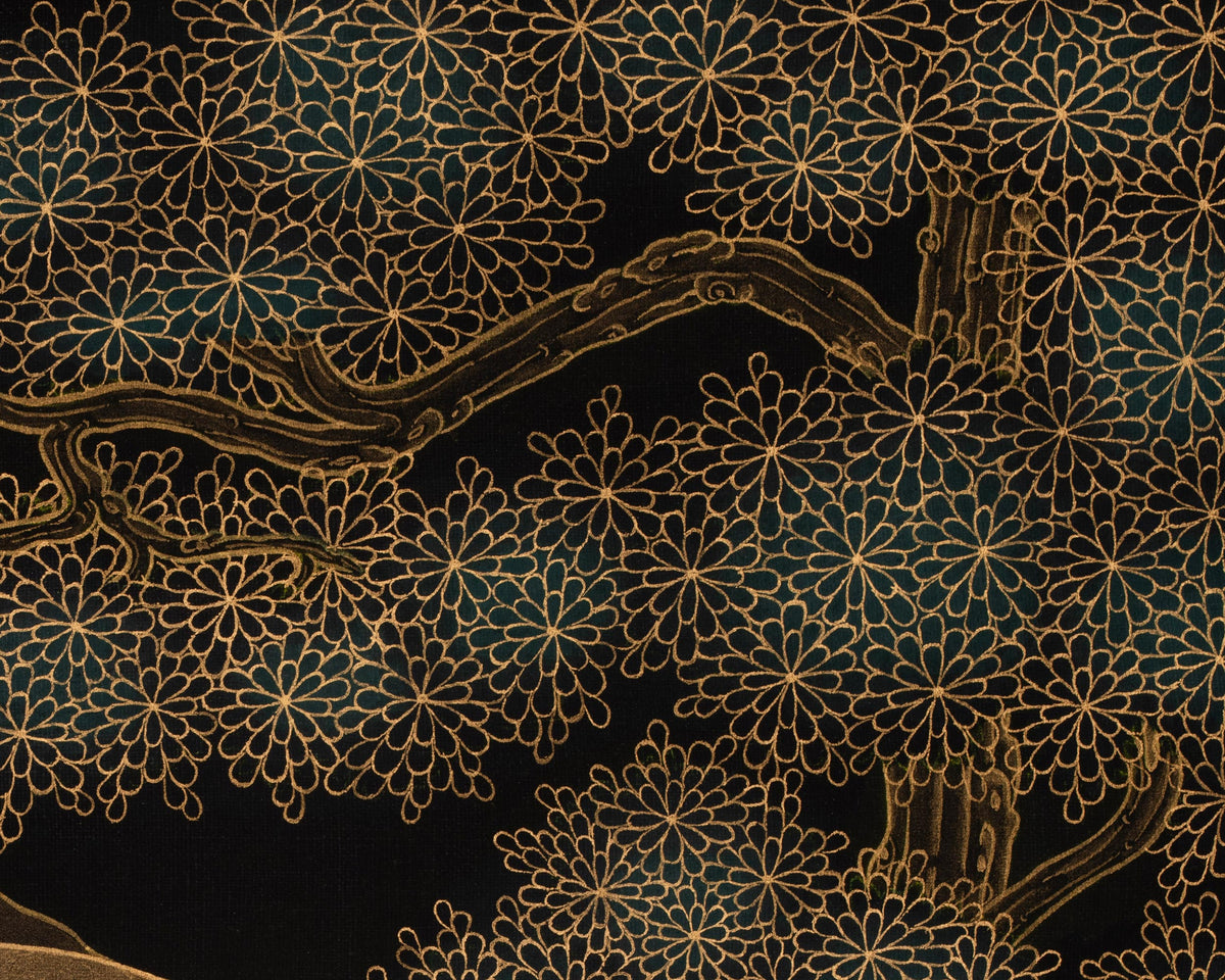 White Tara Gold on Black Thangka | Traditional Nakthang Artwork | Sita Tara