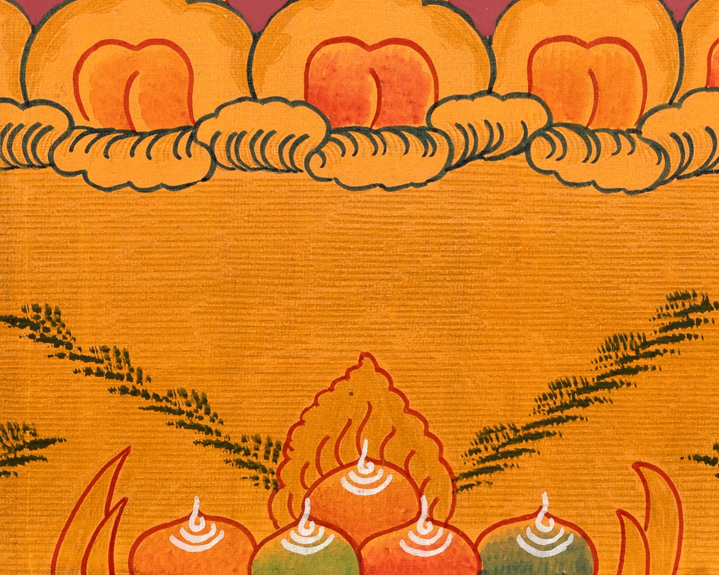 Sacred Thangka of Four-Armed Chenrezig | Tibetan Bodhisattva of Compassion