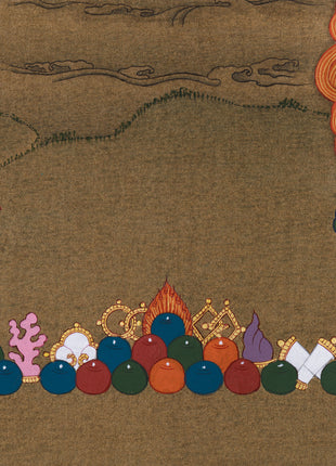 Traditional Thangka of Chenrezig | Featuring Manjushri and Vajrapani