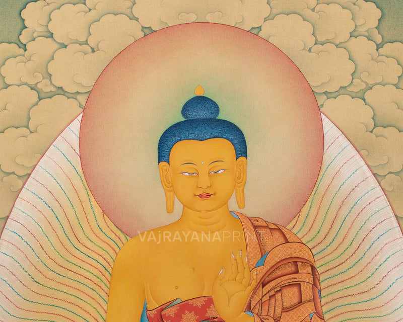 Trinity of Enlightenment: Shakyamuni Buddha, Green Tara, Avalokiteshvara |  Exclusive Karma Gadri Art Prints