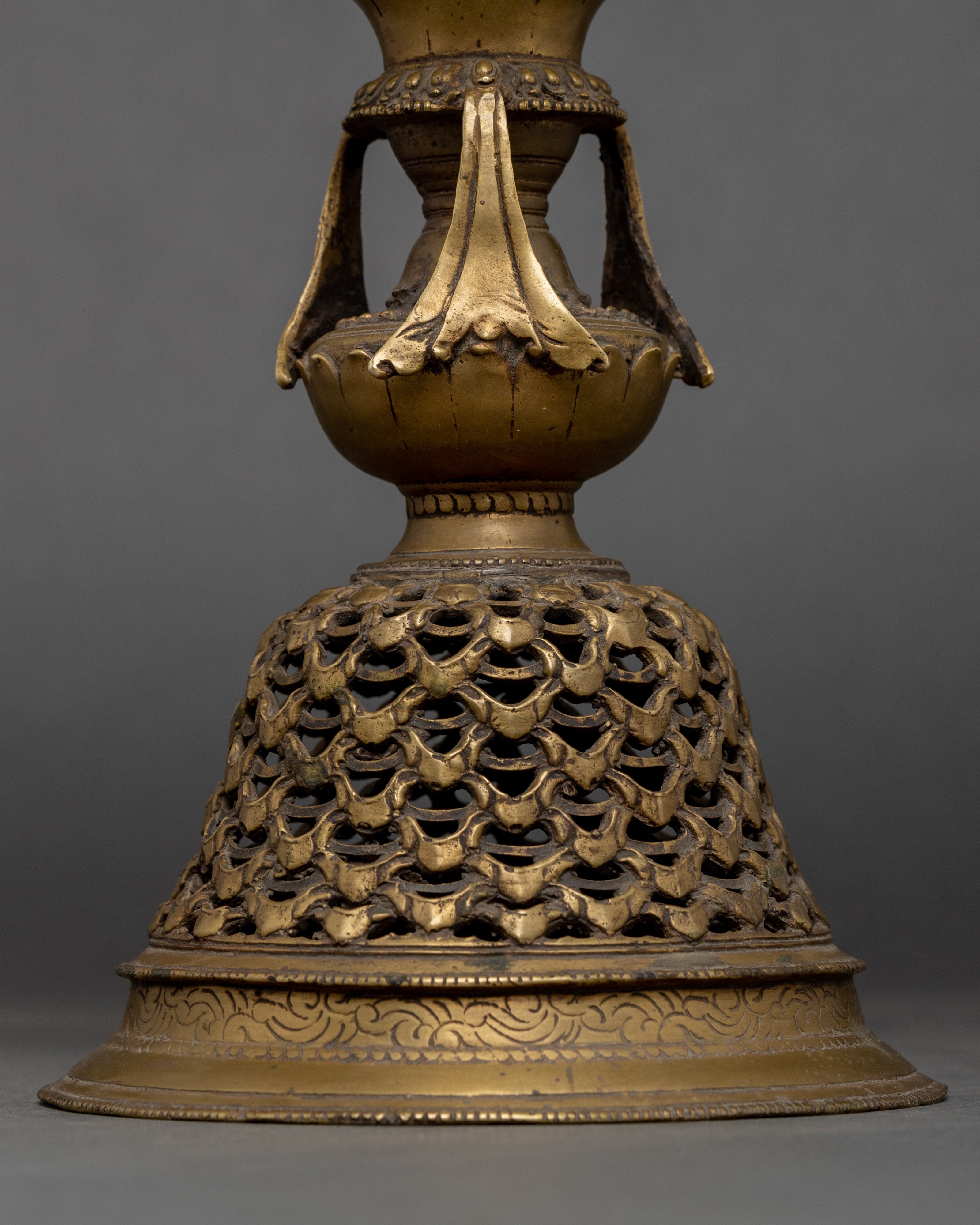 Vinatge Brass Stand Oil Lamp Set | Tibetan  Butter Lamp
