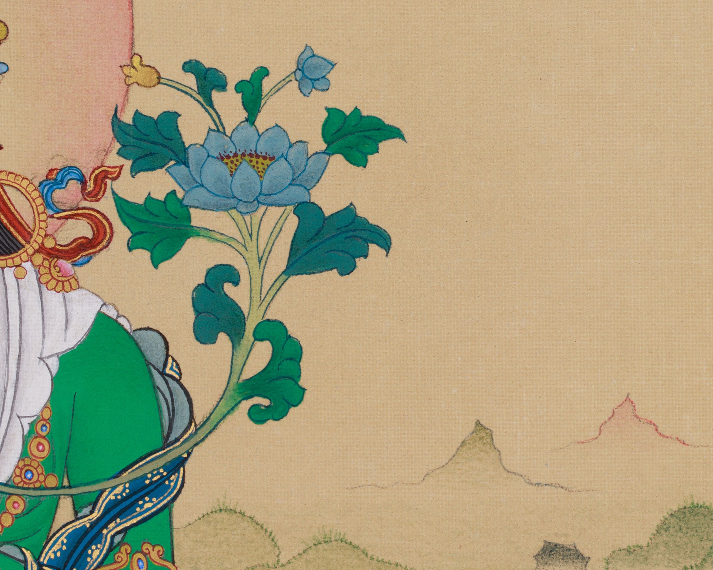 Green Tara with Amitabha Buddha Painting | Compassionate Deity and Buddha of Infinite Light