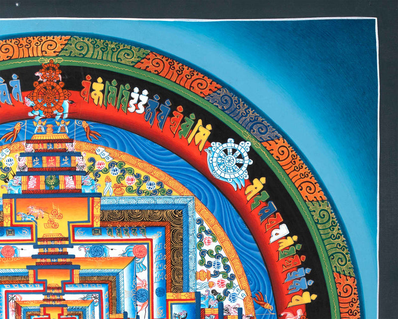 Divine Kalachakra Thangka for Spiritual Wall Decor |  Kala Chakra Mandala: A Symbol of the Universe Thangka