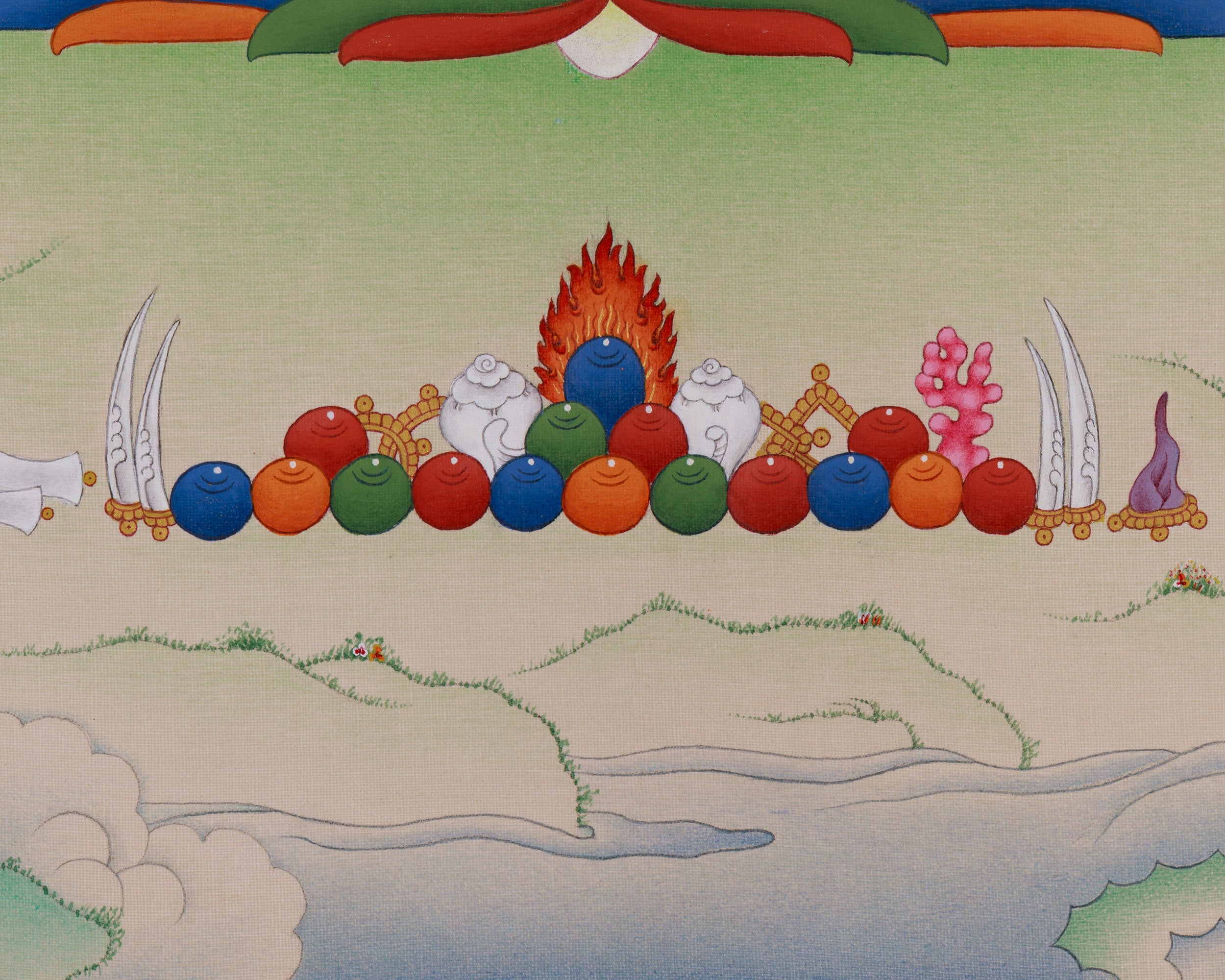 Divine Medicine Buddha Thangka | A Sacred Representation of Healing and Protection