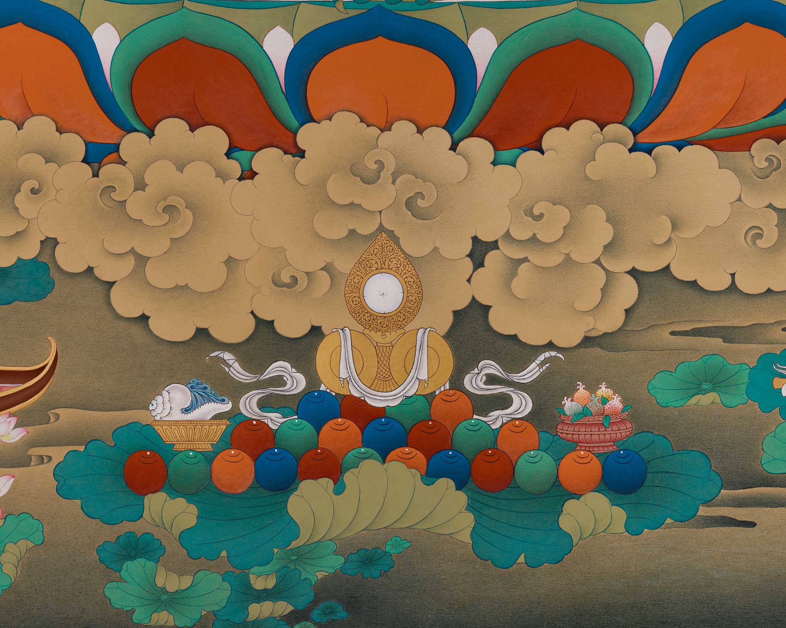 Tibetan Bodhisattva Manjushri Artwork | 51 Inch Thangka of Enlightenment and Clarity
