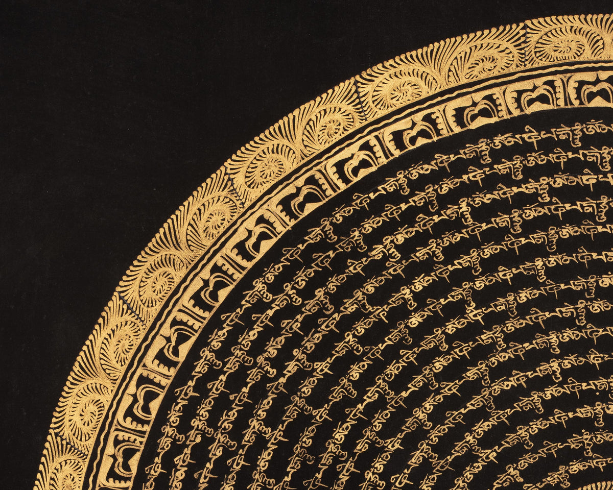 Auspicious Mantra Mandala Art | Sacred Circle of Enlightened Wisdom