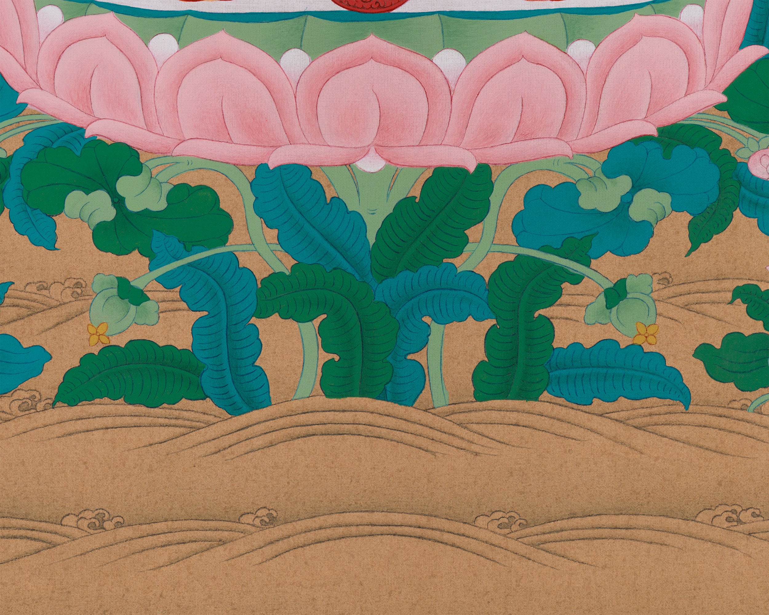 Minimal Red Buddha Amitabha Thangka | Enlightened Deity of Infinite Light