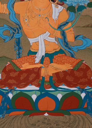 Wisdom Buddha, Manjushri Thangka | Hand-Painted Bodhosattva Painting