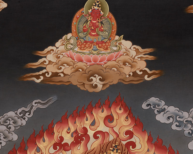 Yamantaka Thangka | Giclee Canvas Print | Spiritual Protector & Wrathful Compassion