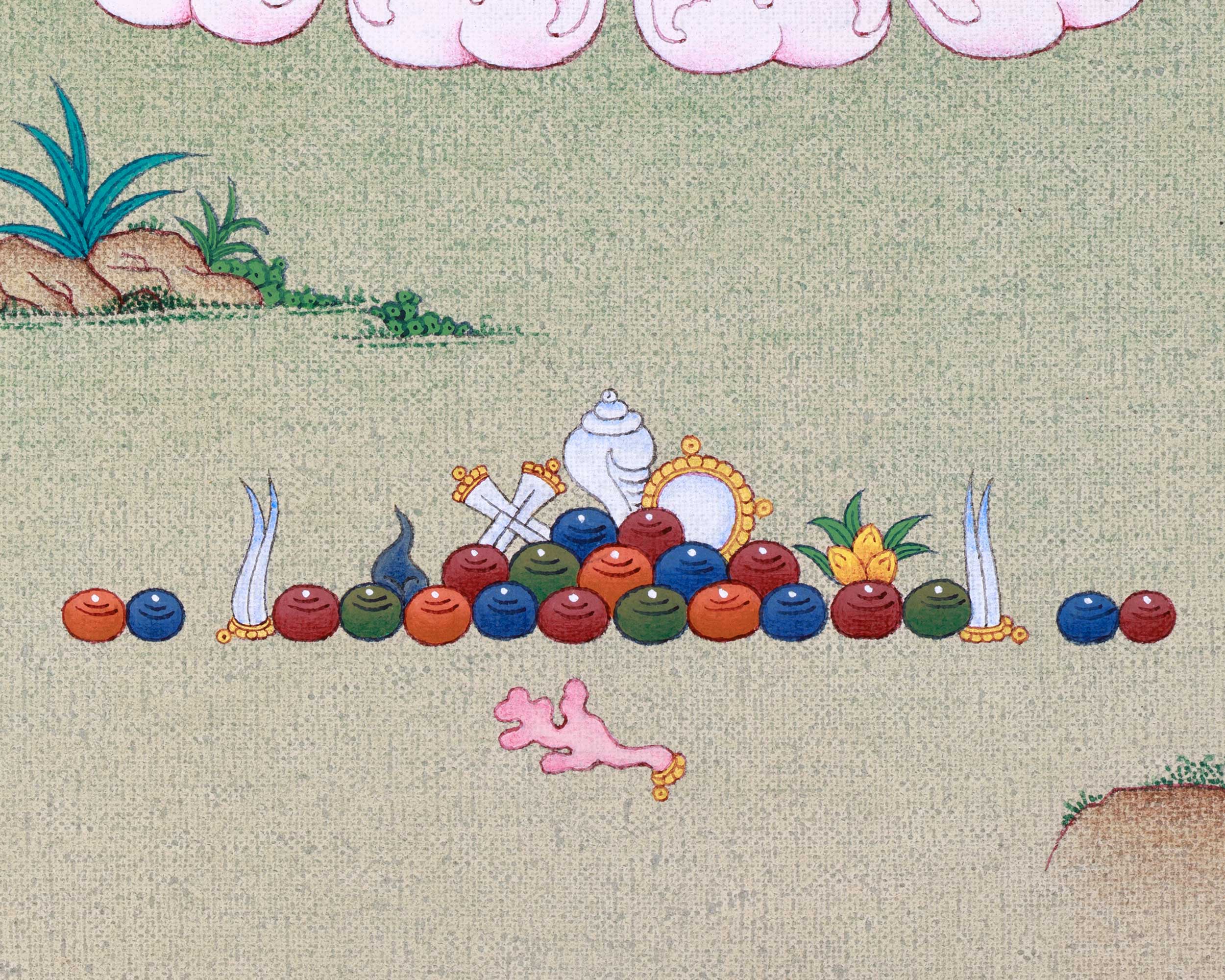 Tibetan Manjushri Bodhisattva Thangka | Original Artwork on Canvas