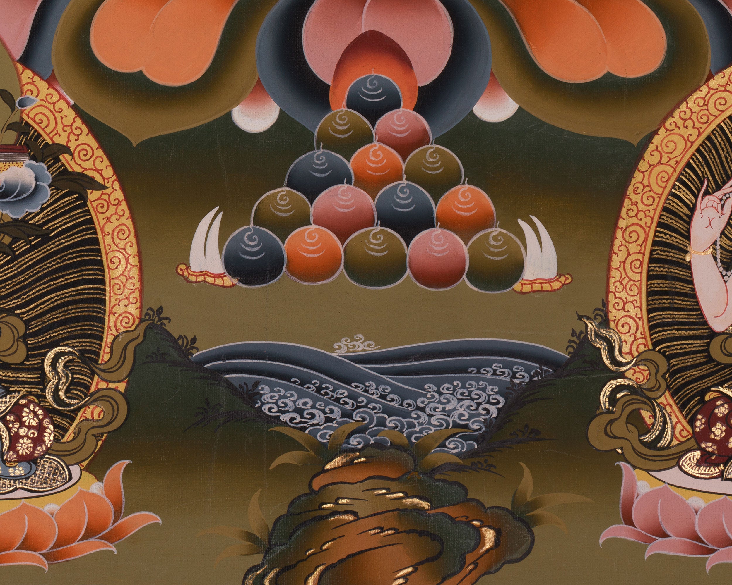 Traditional Three Bodhisattvas: Vajrapani with Manjushri and Avalokiteshvara