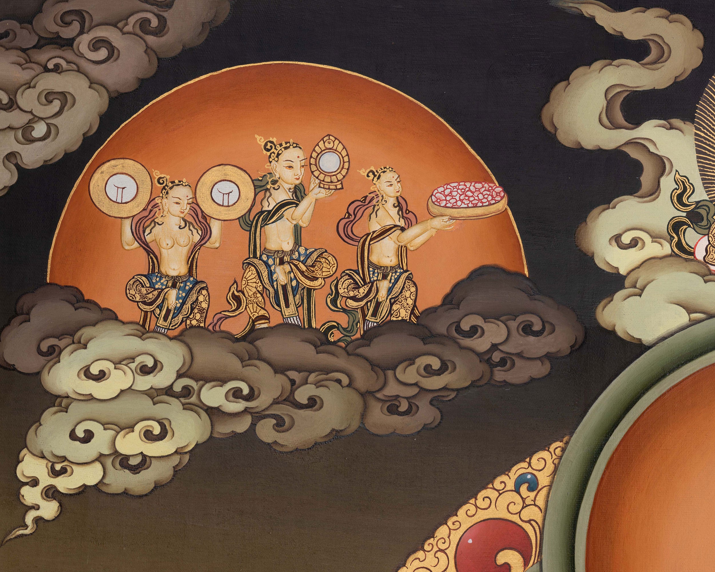White Tara With Two Bodhisattvas Thangka | Power of Compassion and Enlightenment