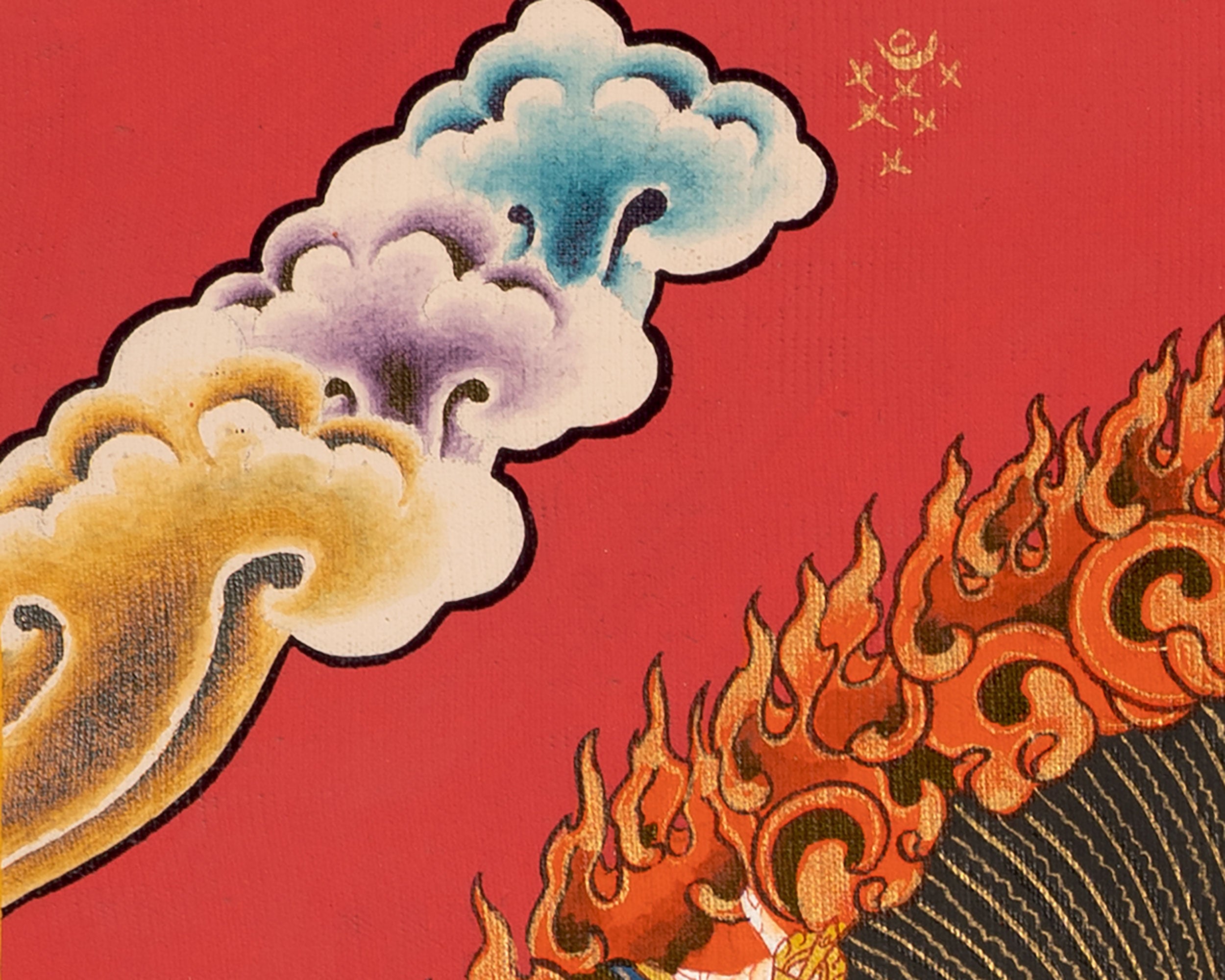 6 Armed Mahakala Thangka | Buddhist Wrathful Deity Painting