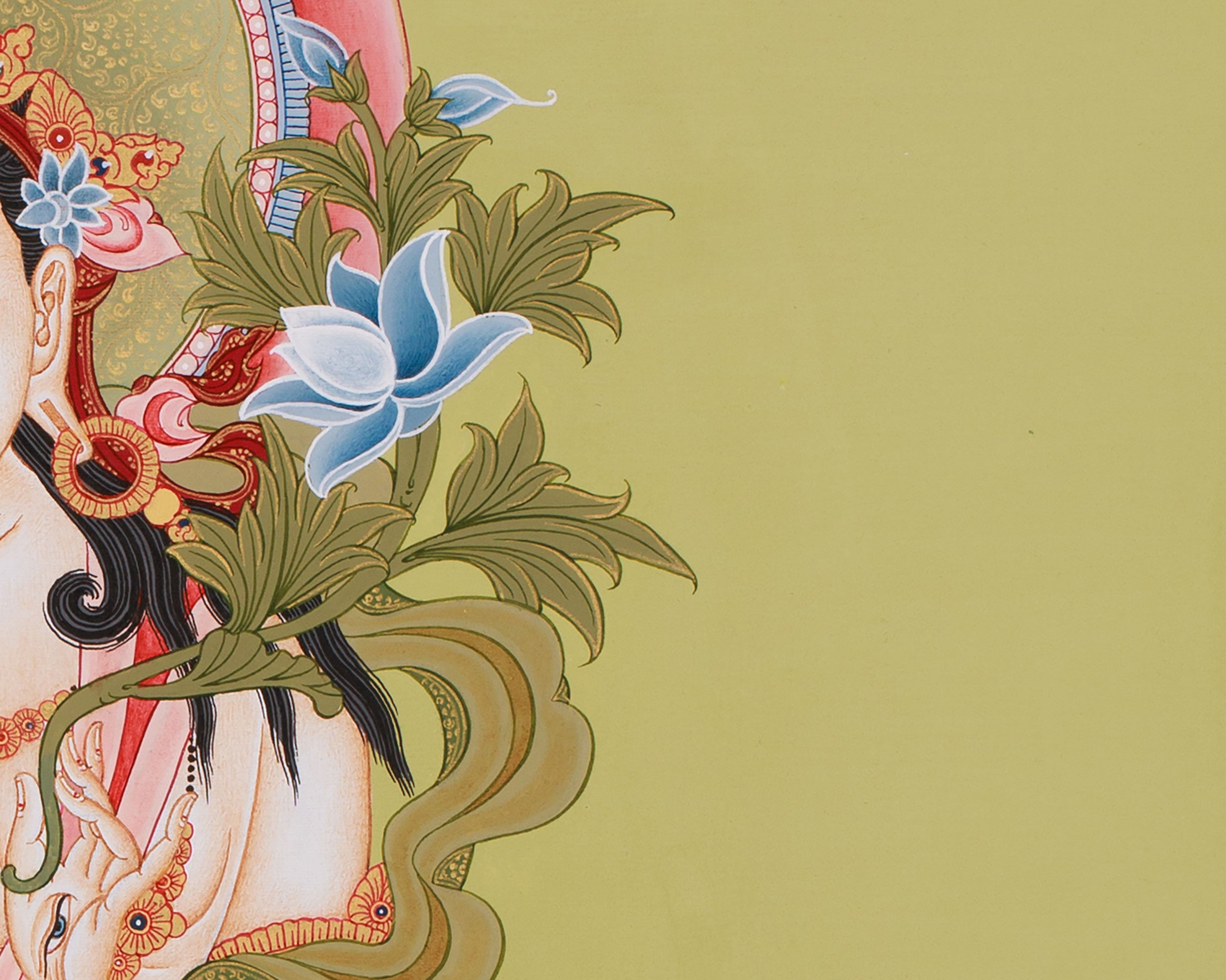 Bodhisattva Sita Tara Thangka | Healing & Longevity | Hand-Painted on Cotton Canvas