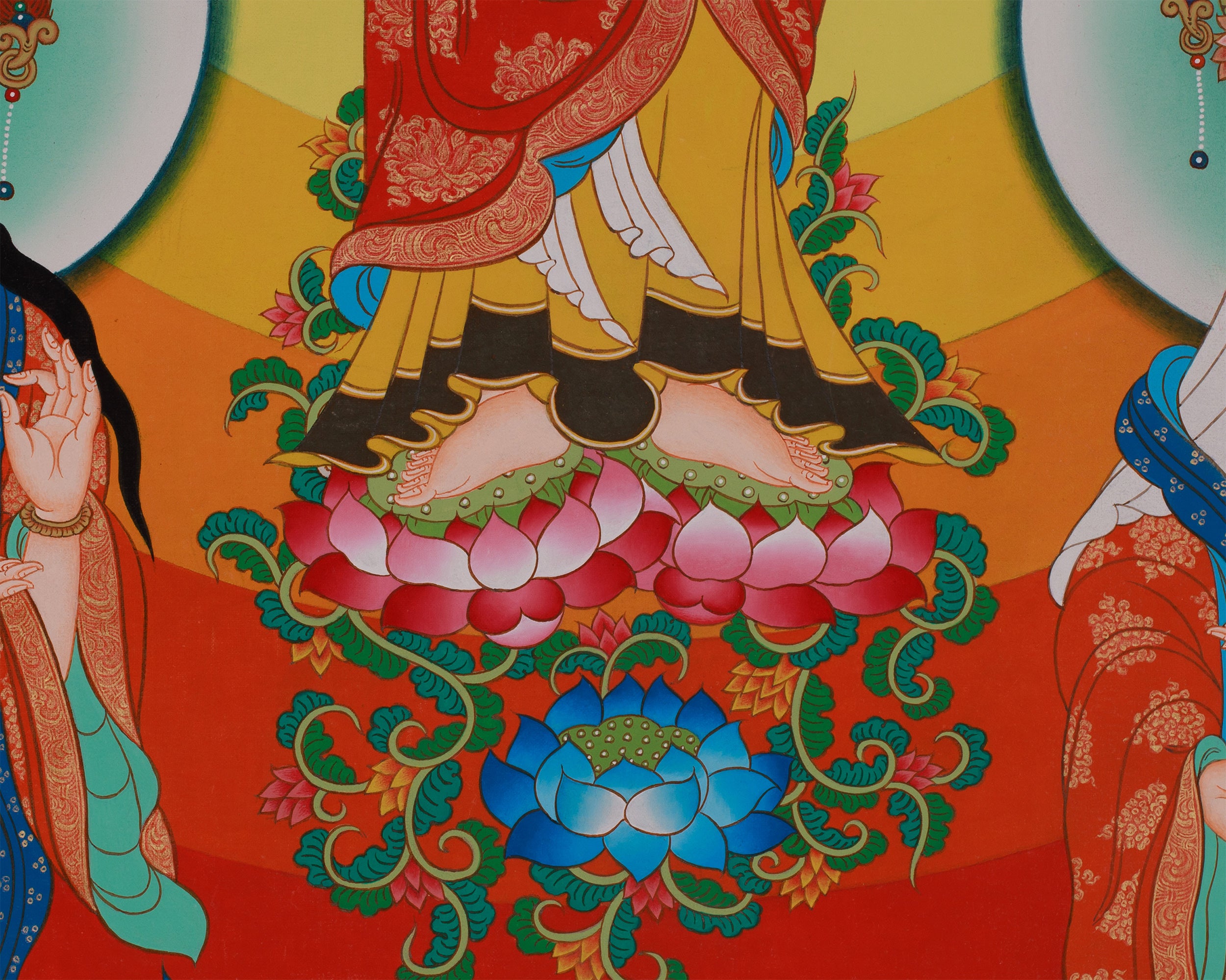 Divine Standing Buddha Thangka | Embodying Peace and Spiritual Wisdom