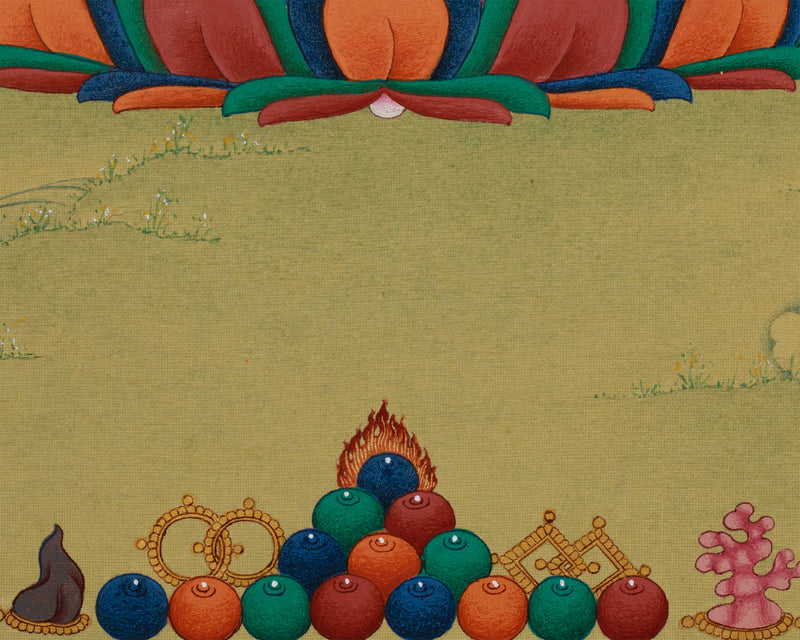 Gautama Buddha Thangka | Divine Enlightenment Art | Tibetan Painting