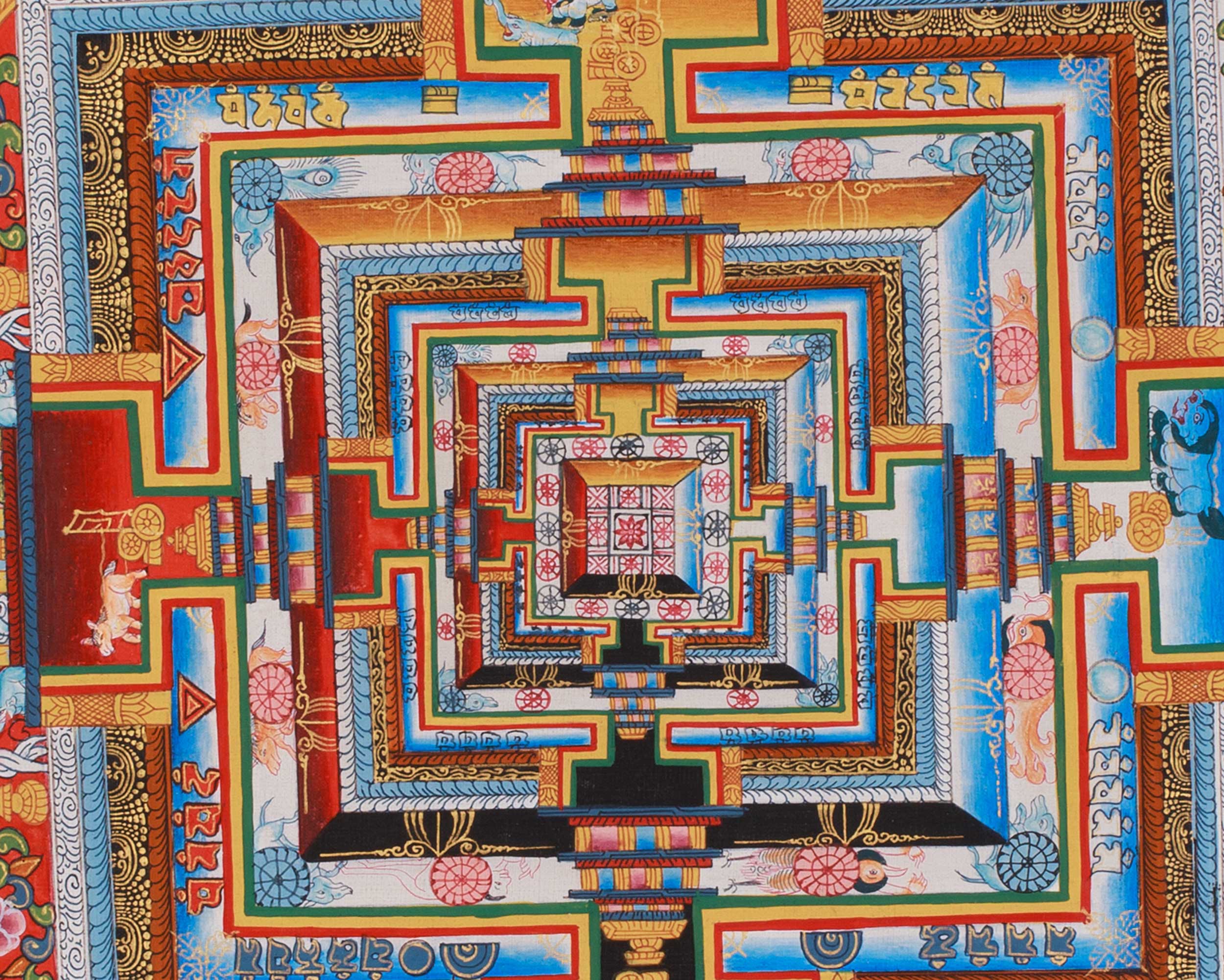Himalayan Thangka of Kalachakra Mandala | Tibetan Art
