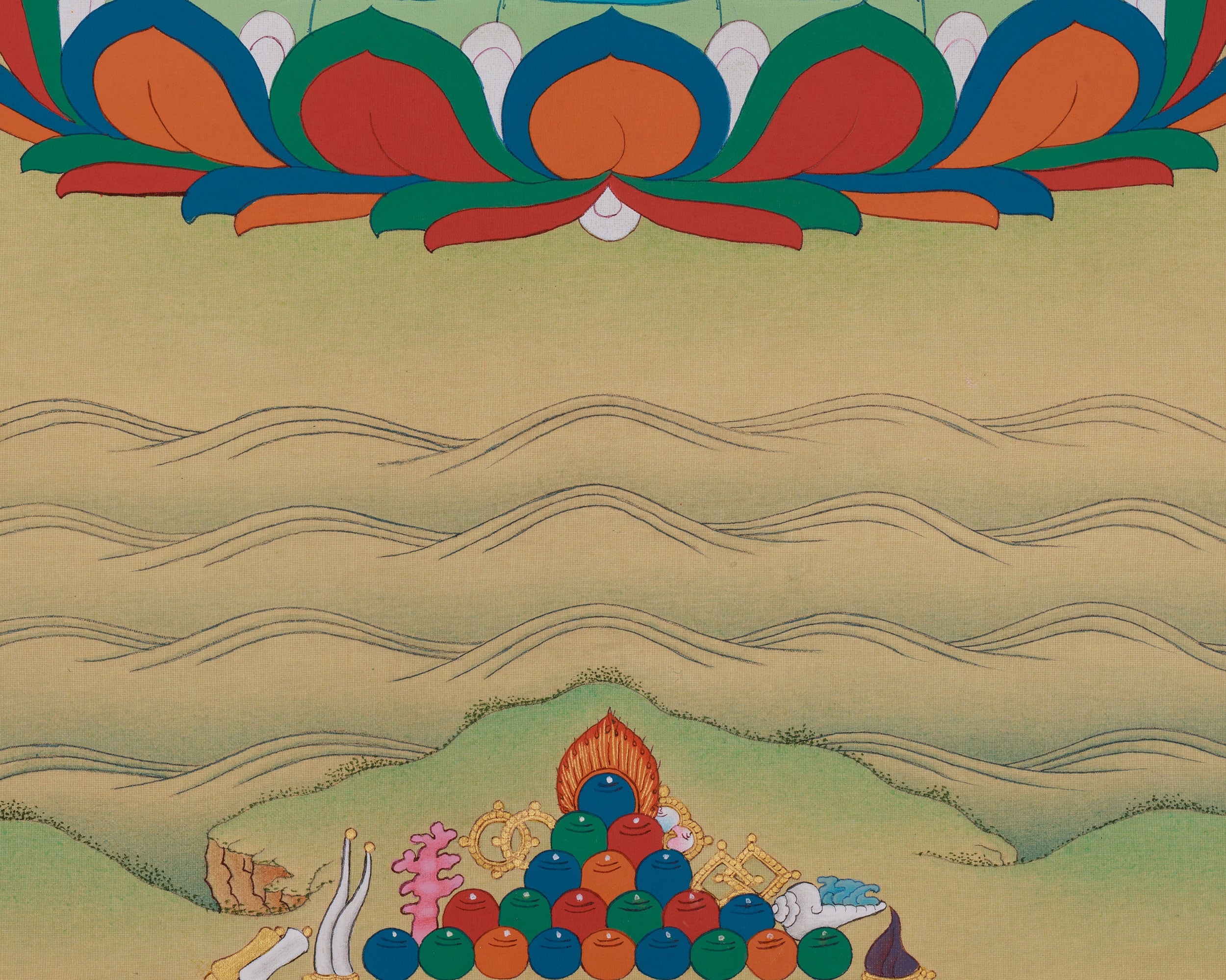 Bodhisattva of Compassion, Chenrezig Thangka | 4-Arms Avalokiteshvara