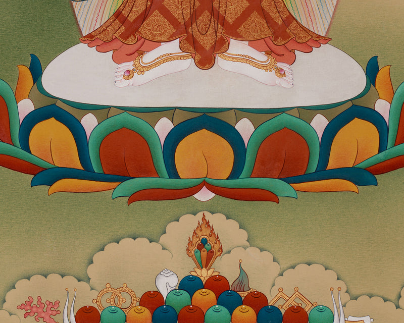 Standing Chenrezig Bodhisattva | Large Tibetan Avalokiteshvara Thangka