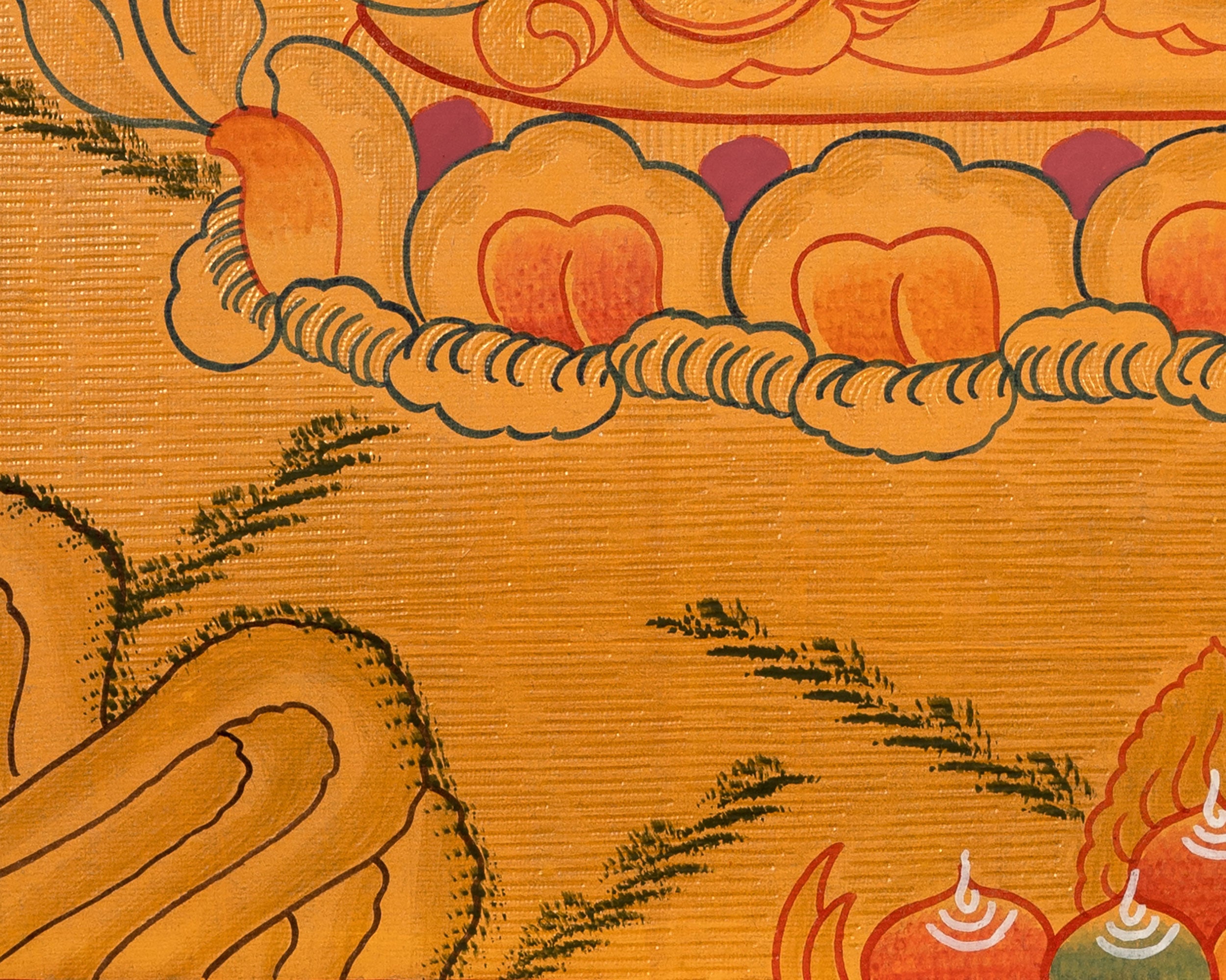 Sacred Thangka of Four-Armed Chenrezig | Tibetan Bodhisattva of Compassion