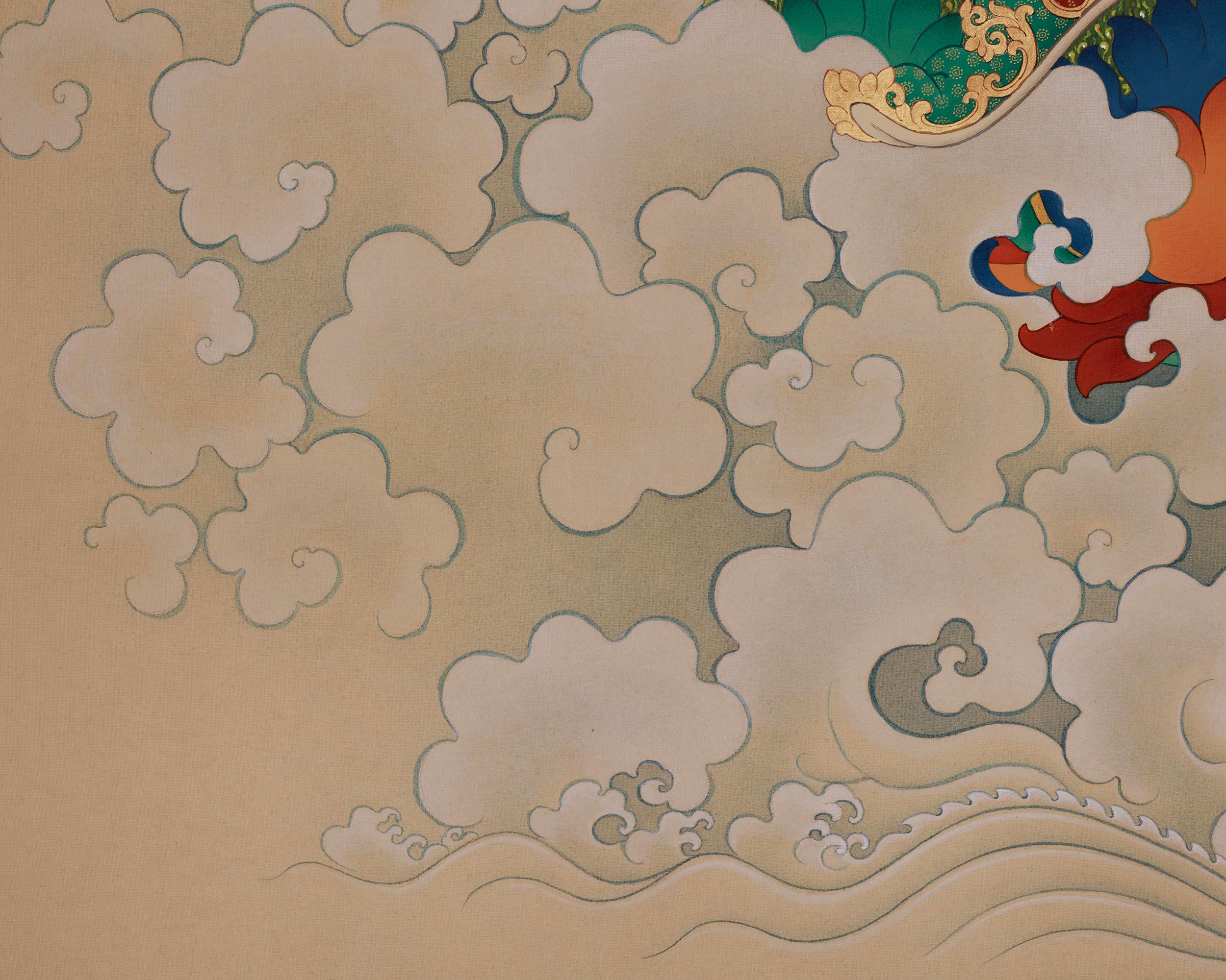 Divine Lotus-born Guru Rinpoche Thangka | Padmasambhava Art